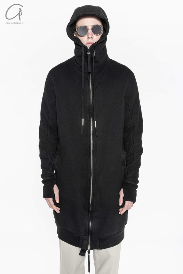 BORIS BIDJAN SABERI long coat AW22 ZIPPER3.1 FWT00005 black cashmere + cotton
